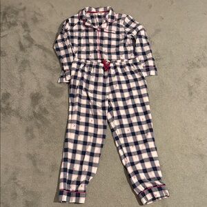 Plaid Women's Pajama Set with Ski Print